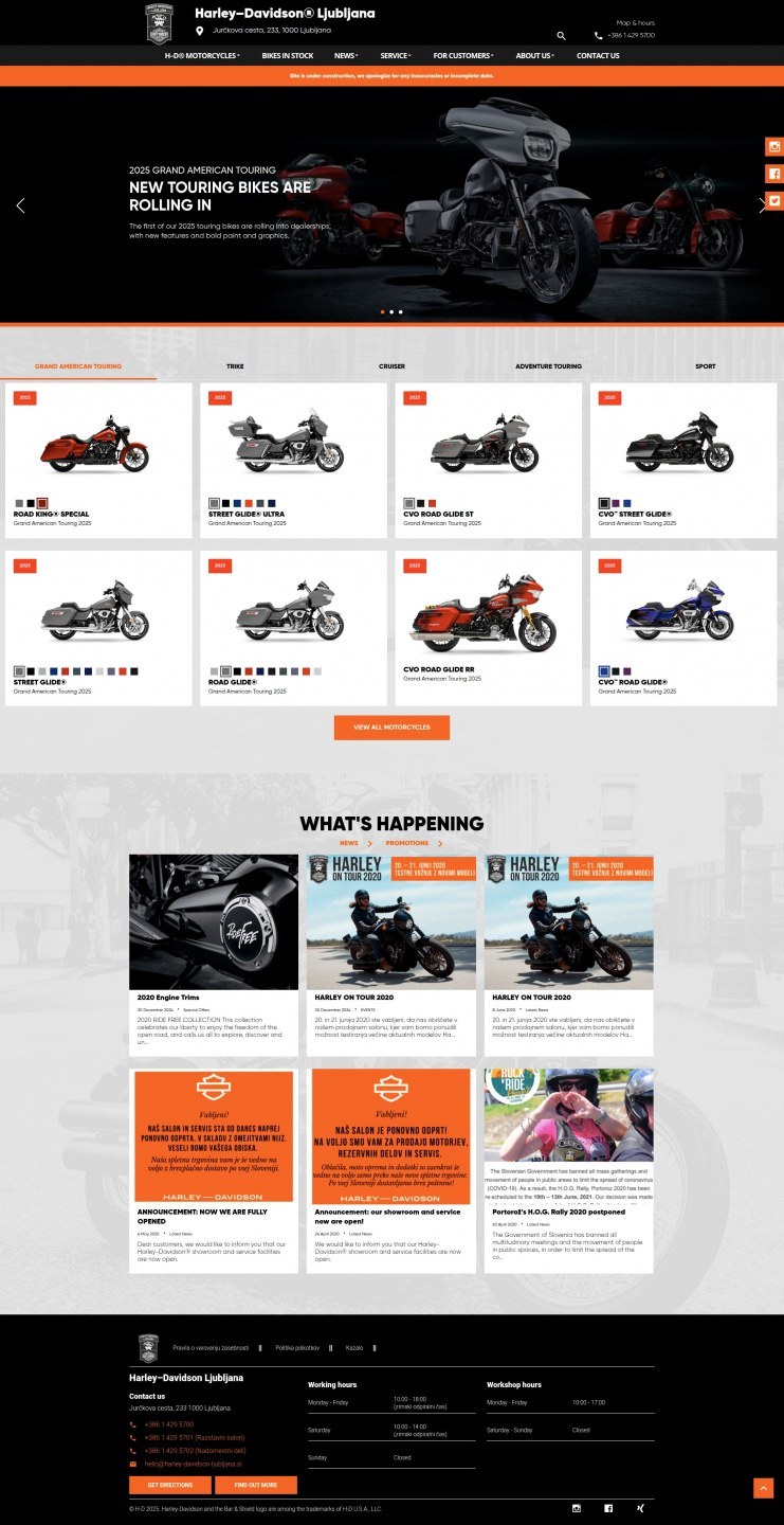 Официальный дилерский портал Harley-Davidson Ljubljana